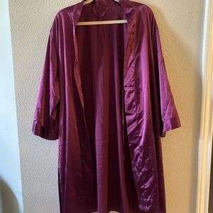 Faux silk robe